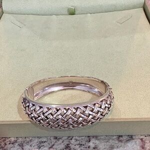 Brighton Woven Pattern Silver Bangle Bracelet